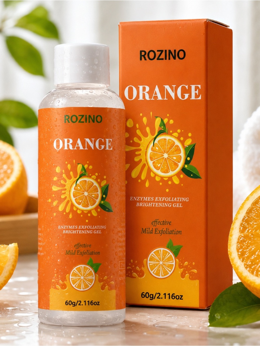 ROZINO Orange Enzyme Exfoliating Brightening Gel 2.11 oz 60g Face Peel